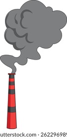 ilustração vetorial da chaminé da fábrica, ilustração adequada para a poluição do ar, poluição ambiental, fábrica ou indústria temas