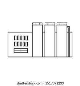 Vector illustration of factory and distillery sign. Graphic of factory and production stock symbol for web.