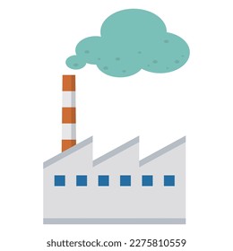 Vector illustration of a factory emitting toxic gas