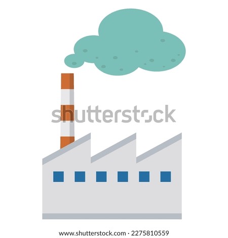 Vector illustration of a factory emitting toxic gas