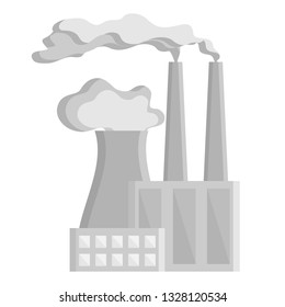 Vector illustration of factory. Environmental anthropogenic pollution concept