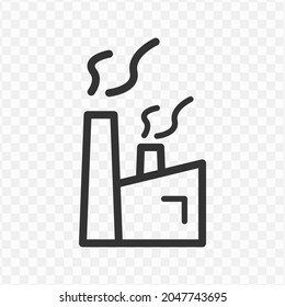 Vector illustration of factory icon in dark color and transparent background(png).