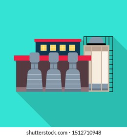 Vector illustration of factory and manufacture icon. Graphic of factory and city stock vector illustration.