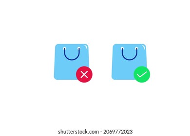 vector illustration of fail buy and success buy icon.