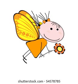 vector illustration of  fairy