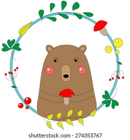 Vector illustration of fairy bear
