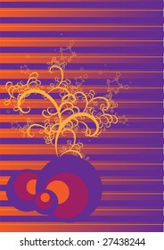 Vector illustration of fairy funky swirl abstract background