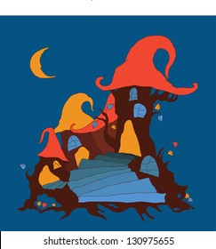 Vector illustration of a fairy house