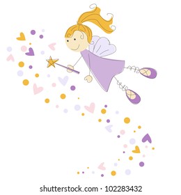 Vector Illustration Of A Fairy With Magic Stick