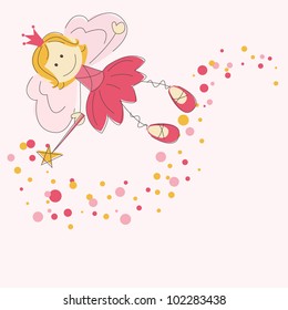 Vector illustration of a fairy with  magic stick