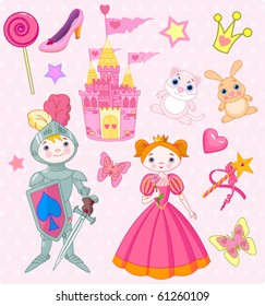 Vector Illustration of Fairy Tale design elements.