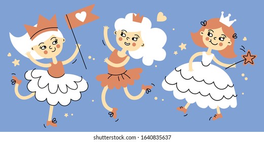 Vector illustration of fairy tale princess. Design for posters, postcards, clothing and books