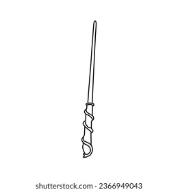 Vector Illustration of Fairy tale wizard or witch's wand.