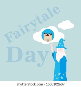 vector illustration of fairytale day design template. fairytale day background.