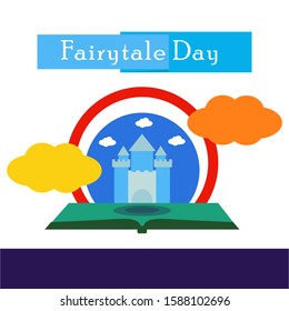 vector illustration of fairytale day design template. fairytale day background.