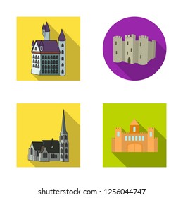 Vector illustration of fairytale and medieval sign. Collection of fairytale and story stock symbol for web.