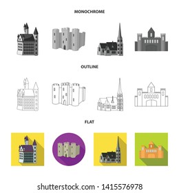Vector illustration of fairytale and medieval symbol. Set of fairytale and story stock symbol for web.