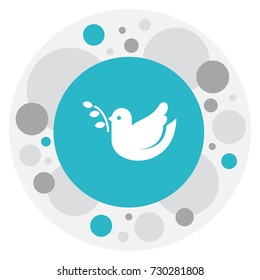 Vector Illustration Of Faith Symbol On Dove Icon. Premium Quality Isolated Pigeon Element In Trendy Flat Style.