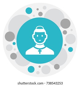 Vector Illustration Of Faith Symbol On Cleric Icon. Premium Quality Isolated Cardinal Element In Trendy Flat Style.