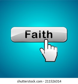 Vector illustration of faith web button concept