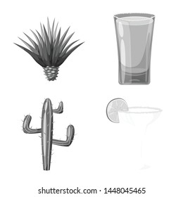 Vector illustration of fajita and fiesta icon. Set of fajita and celebration vector icon for stock.