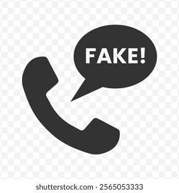 Vector illustration of fake call icon in dark color and transparent background(PNG).