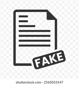 Vector illustration of fake documents icon in dark color and transparent background(PNG).