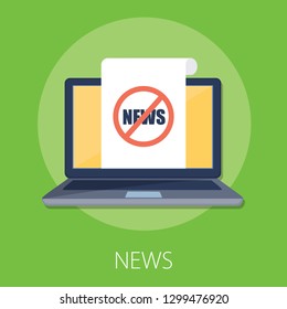 Vector illustration of fake news & breaking concept with "news" communication and social concept.