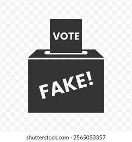 Vector illustration of fake vote icon in dark color and transparent background(PNG).