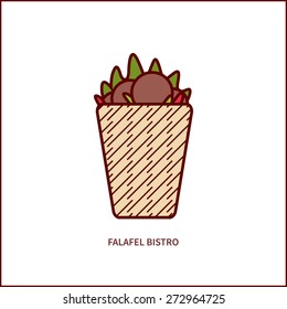 vector illustration of falafel bistro, can be used for logo, banner