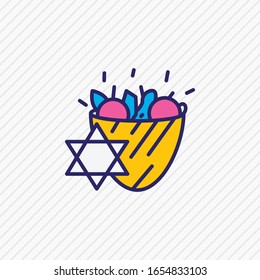 Vector illustration of falafel icon colored line. Beautiful world cuisine element also can be used as pita icon element.