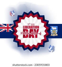 Vector illustration of Falkland Islands Liberation Day social media story feed mockup template