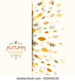 Vector Illustration of a Fall Background Design with Autumnal Leaves