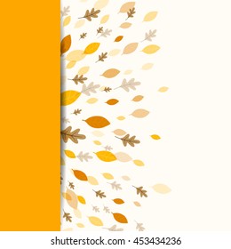 Vector Illustration of a Fall Background Design with Autumnal Leaves