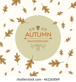 Vector Illustration of a Fall Design with Autumnal Leaves