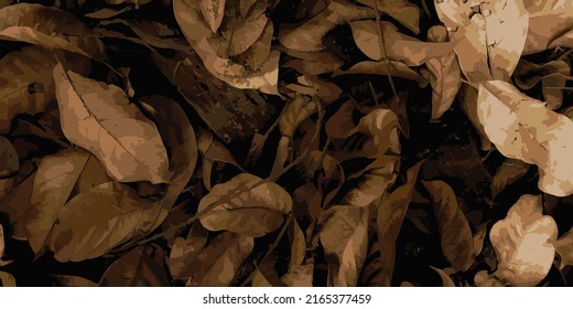 vector illustration of fallen leaves. natural falling leaves background watercolor concept