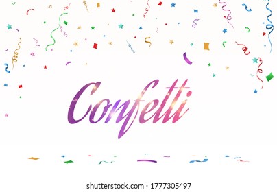 Ilustración vectorial de la caída de un confetti en un fondo transparente.
