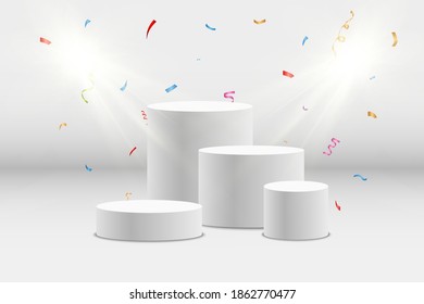 Ilustración vectorial de la caída de un confetti en un fondo transparente.