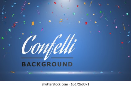 Vektorgrafik fallender Konfetti auf transparentem Hintergrund.