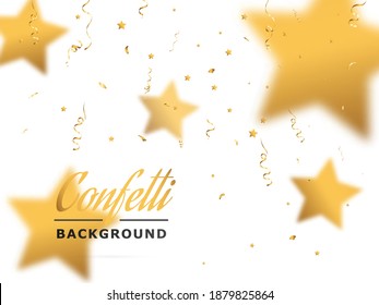 Vector illustration of falling confetti on a transparent background.