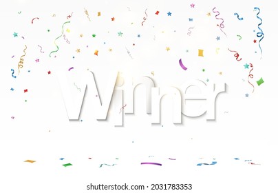 Vector illustration of falling confetti on a transparent background.	