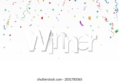 Vector illustration of falling confetti on a transparent background.	
