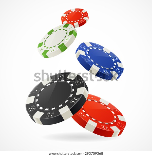 賭博用ポーカーチップに落ちるベクターイラスト のベクター画像素材