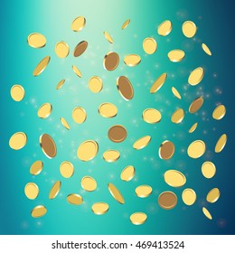 Vector Illustration of falling golden coins