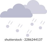 Vector illustration of falling hailstones. Hail, rainy weather. Atmospheric phenomenon.