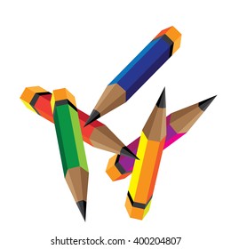 Vector illustration falling pencils icon