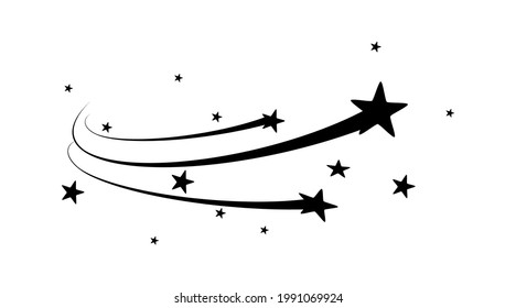 vector illustration of falling star on a white background