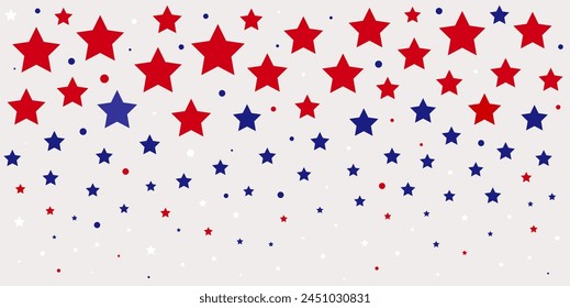 Vector illustration of falling stars in three colors - red, blue and white. Symbolic colors for the flag image.