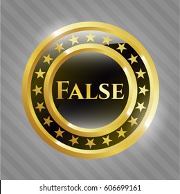 Vector illustration of False gold shiny emblem icon in Black
