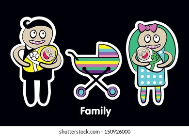 Vector illustration of a family